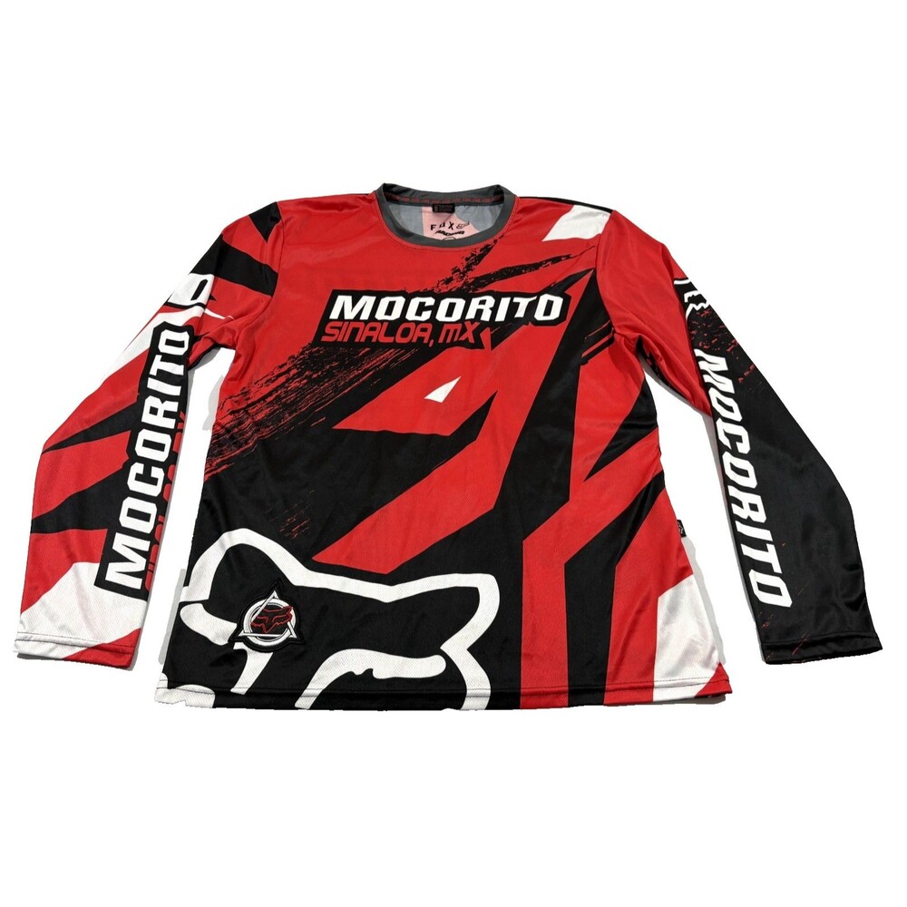 FOX Racing Mens LS Jersey Off Road Mexico Custom ATV Motocross Red Top Print XL
